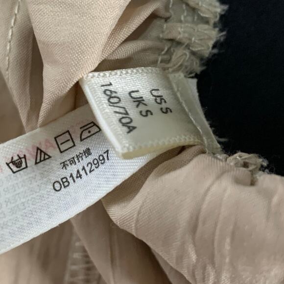 Free People Movement S Pleated Leisure Skirt Midi Sand Slit Sides Boho Hippie - Picture 10 of 10